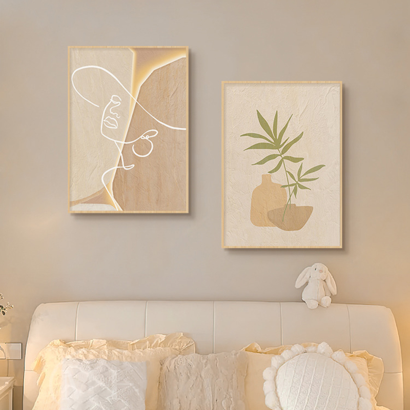 Korean Lifestyle Aesthetic - Peinture sur toile abstraite style crème