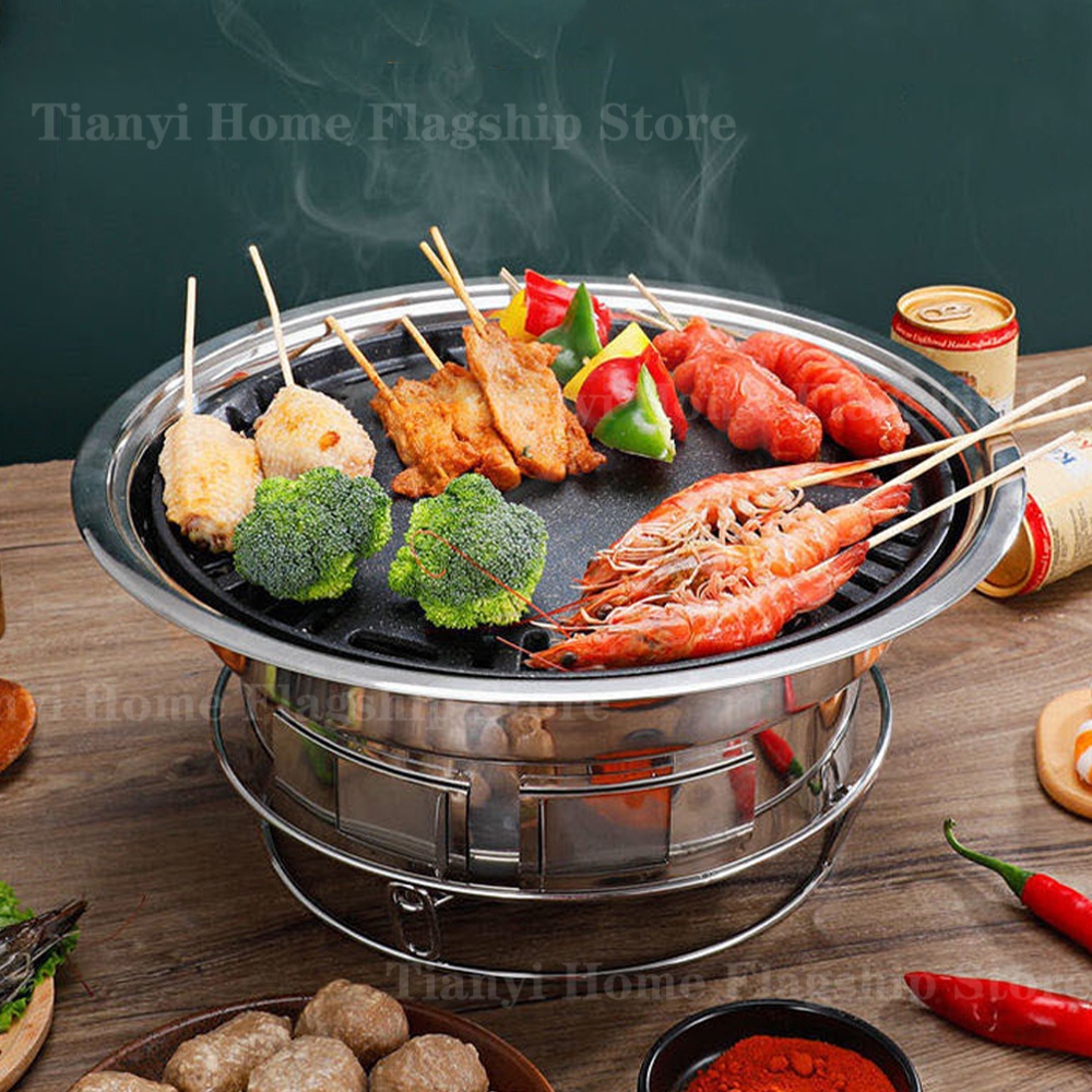 Korean Bbq Grill - Grilles à charbon en acier inoxydable,