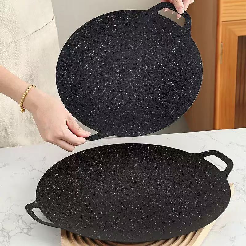 Korean Bbq Grill - Plaque de cuisson coréenne fine, ronde,