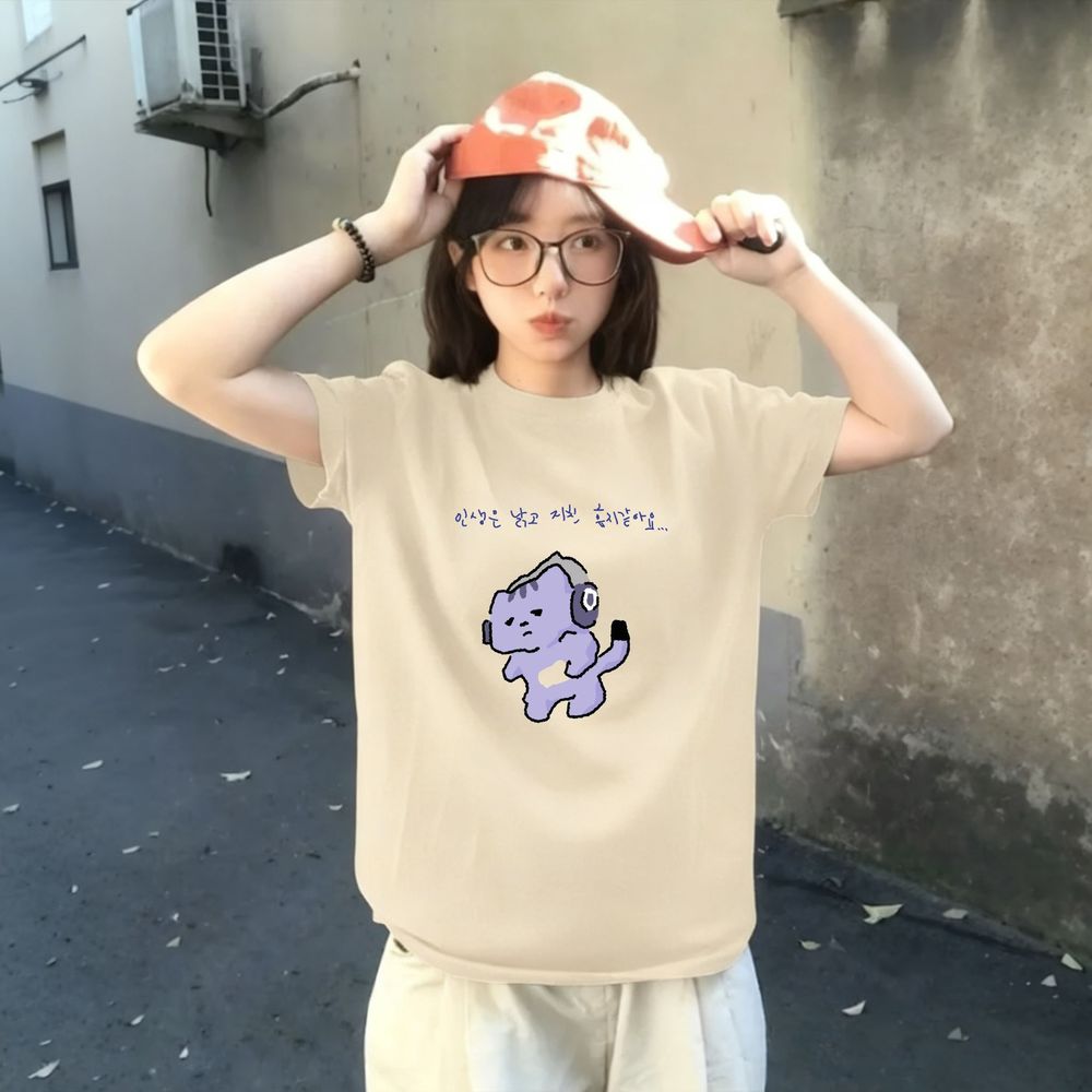 T-shirt avec impression de tex - Korean Women Lifestyle avis et prix